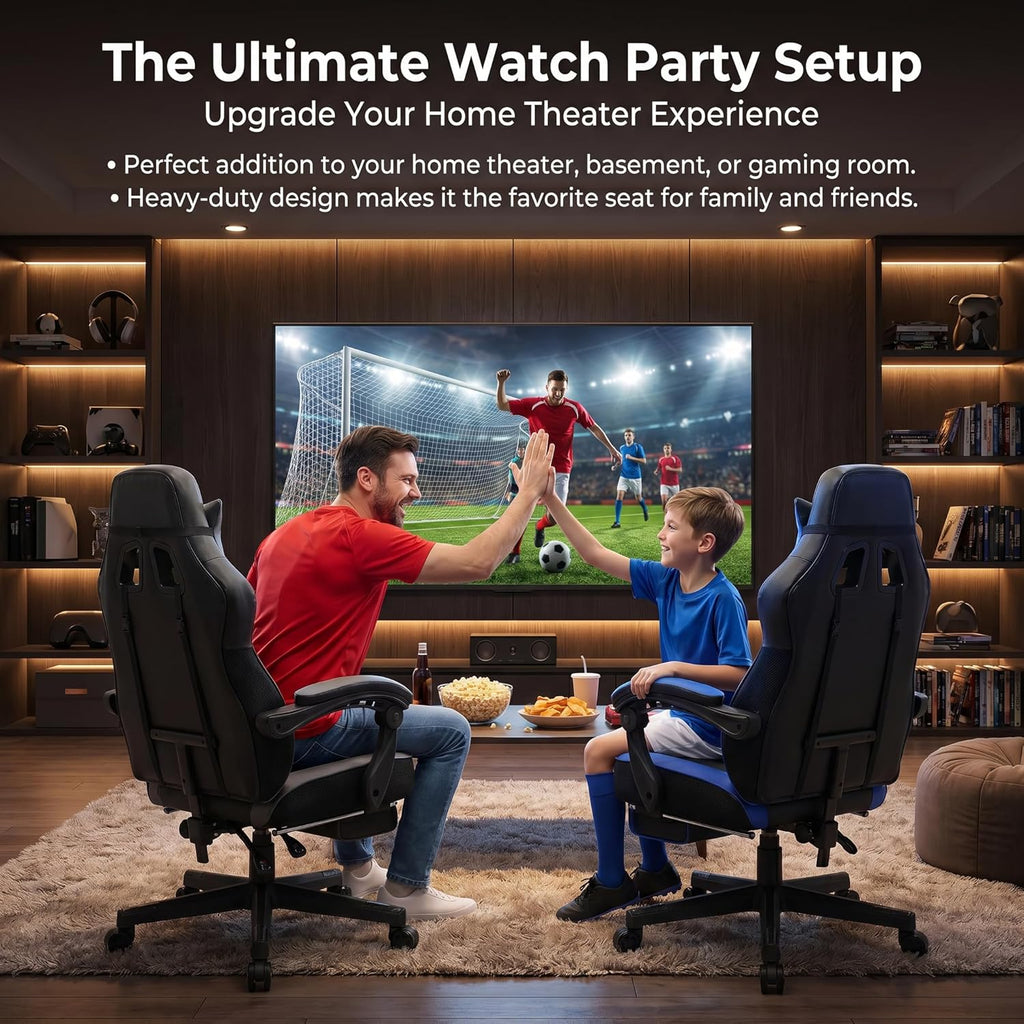 Gaming Chairs for Adults, Computer Chair with Footrest and High Back, Big and Tall Gamer Chair's with Massage Lumbar