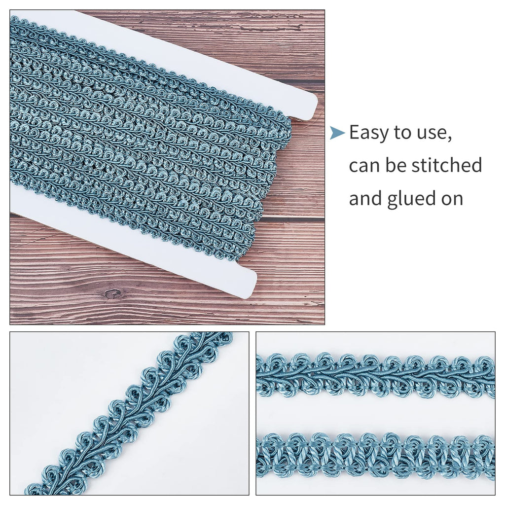 Gimp Braid Trim 1/2 inch Polyester Woven Braid Trim Decorative Gimp Trim Ribbon for Costume DIY Crafts - 15 Yards
