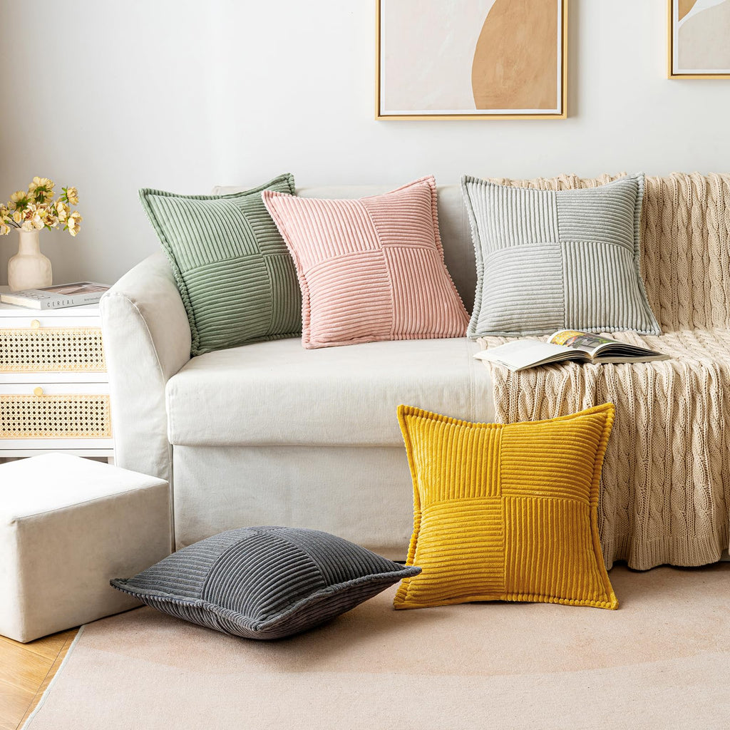 Decorative Throw Pillow Covers for Couch 20x20 Light Olive Green