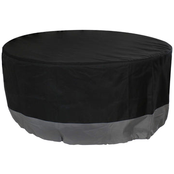 Durable Patio Fire Pit Cover, Round, Black & Gray, 30"
