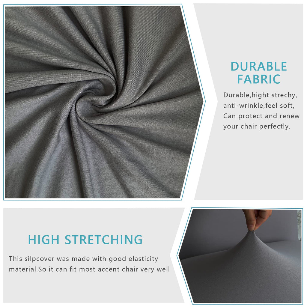 Armless Accent Slipper Chair Cover Slipcover, Stretch Spandex Removable Non-Slip Silp Cover for Accent Chair Without