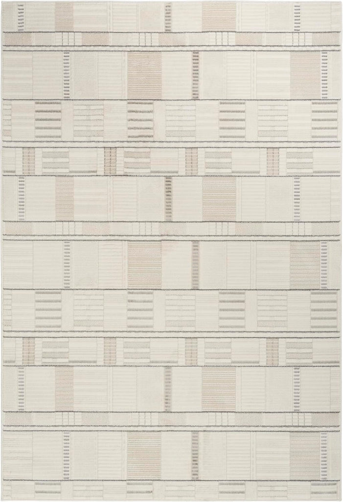 Home Nordic Ivory Grey Area Rug - Easy Clean, Non Shedding, Bed Room, Living Room, Dining Room, Kitchen (5' x