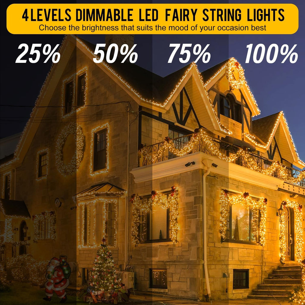 328 FT 1000 LED Christmas Lights, 8 Lighting Modes with Remote & Timer Christmas Tree Lights, Waterproof for Outdoor