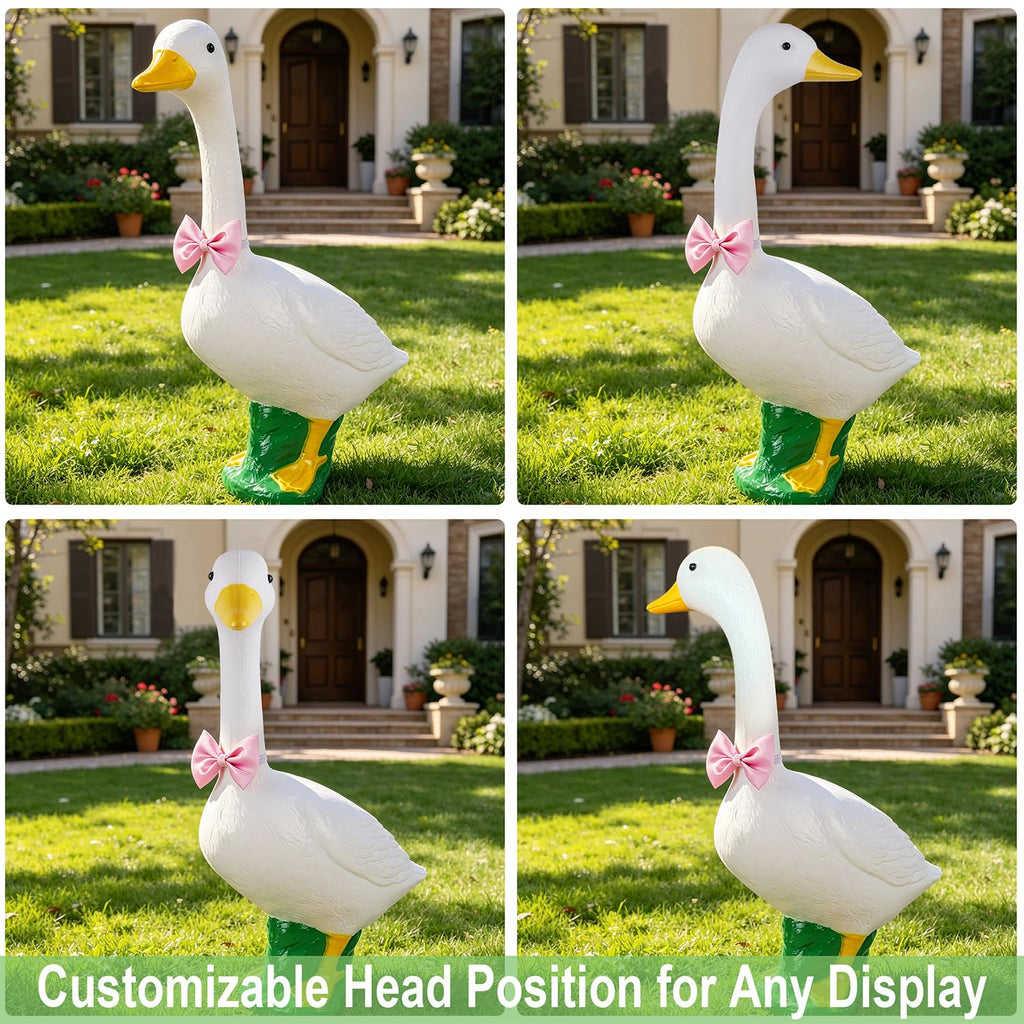 23 Inch White Large Goose Garden Statue, Plastic Geese Figurine