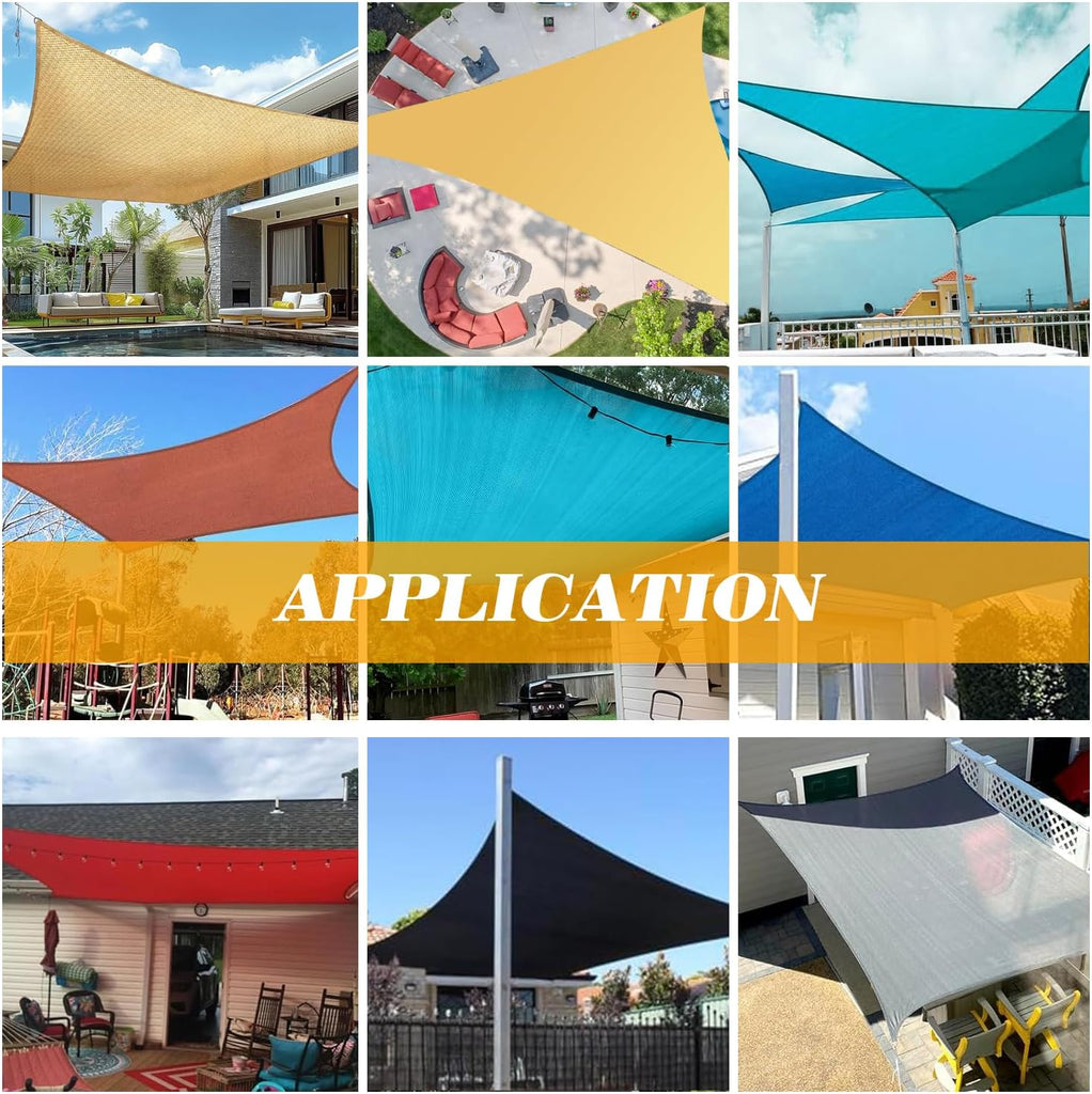 16'x20' Sun Shade Sail Rectangle Outdoor UV Block Square Canopy Sunshade Cover for Backyard Porch Pergola Deck Garden