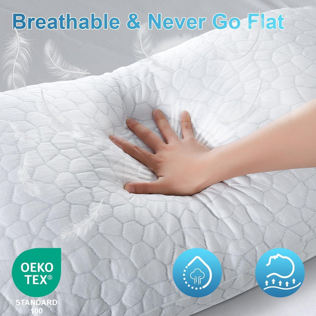 Cooling Pillow for Sleeping, CertiPUR-US Shredded Memory Foam King Pillow Set of 1, Cool Pillow for Hot Sleepers