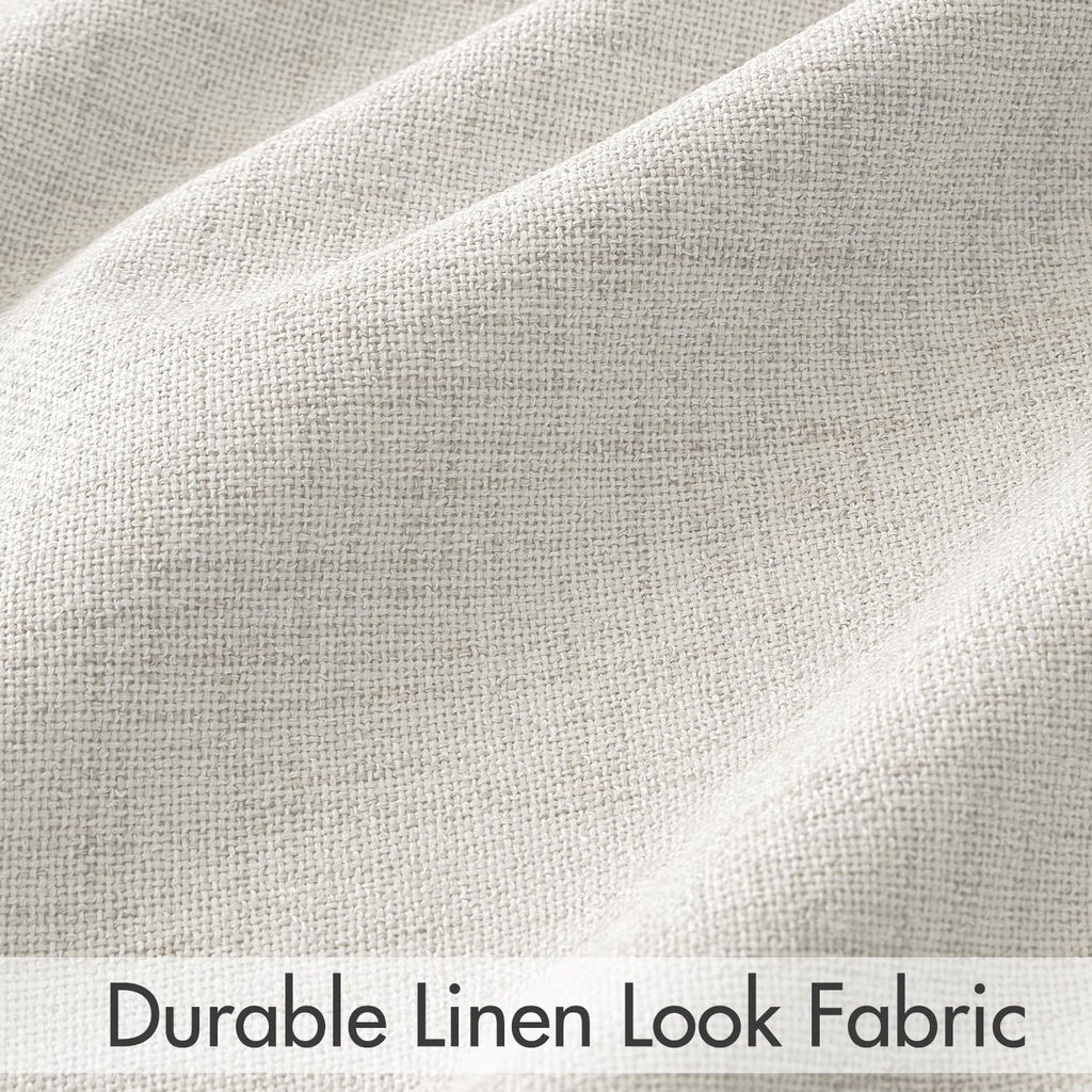 100% Blackout Curtains 84 inches Long Linen Curtains & Drapes 2 Panels Set for Bedroom Back Tab Living Room Darkening