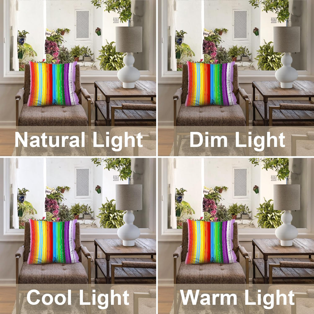 Colored Lines Throw Pillow Covers, Abstract Rainbow Curved Stripes Color Line Cushion Cover Digital Blended Hidden