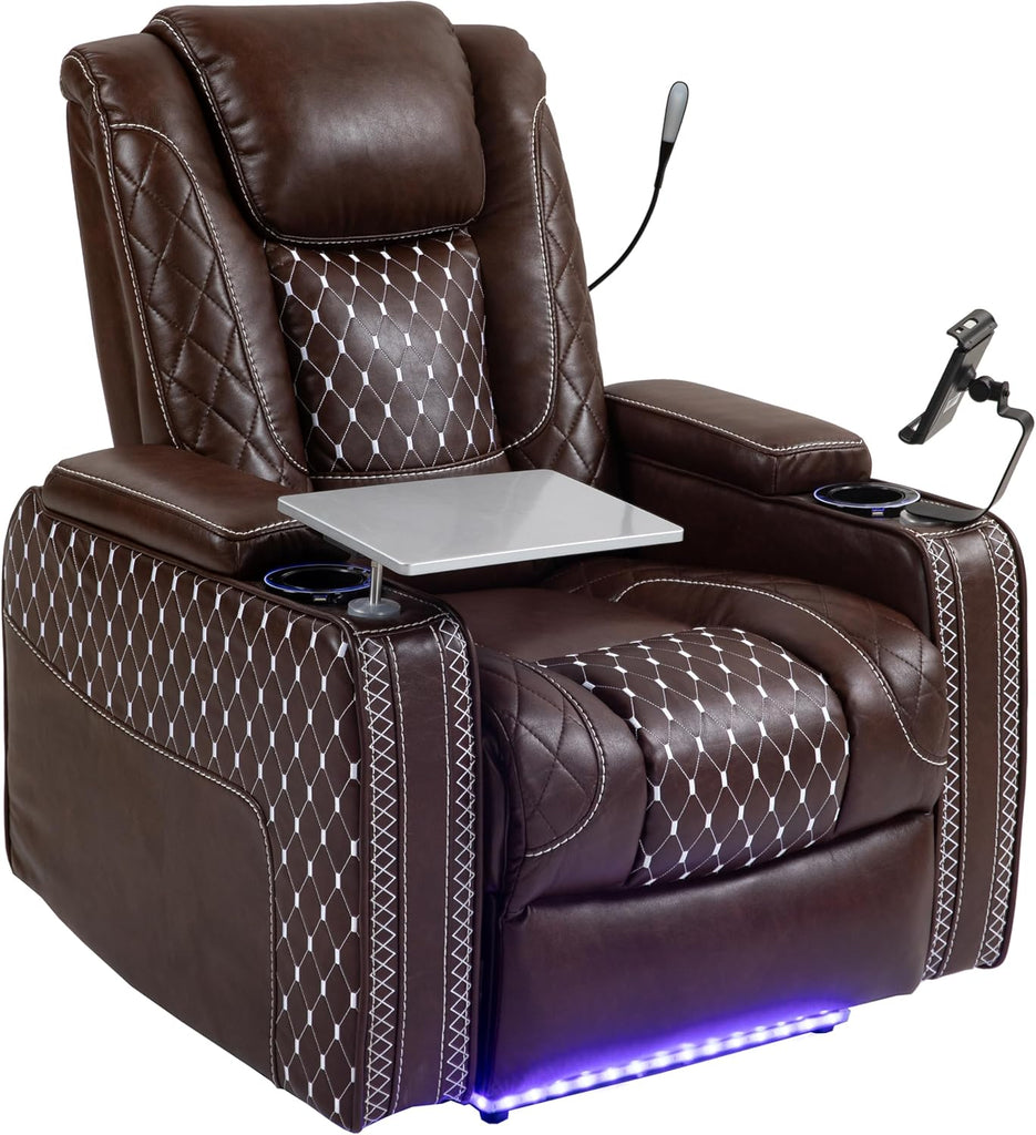 Power Zero Gravity Recliner Chair for Adults Breathable Leather Electric Recliners Adjustable Home Theater Seating