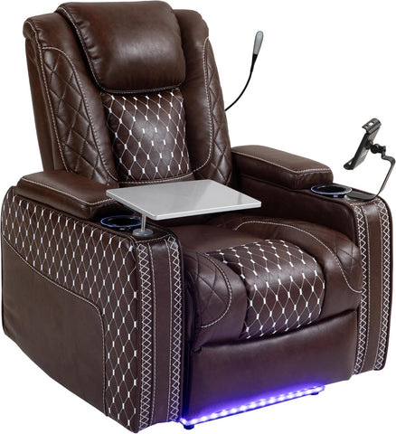 Power Zero Gravity Recliner Chair for Adults Breathable Leather Electric Recliners Adjustable Home Theater Seating
