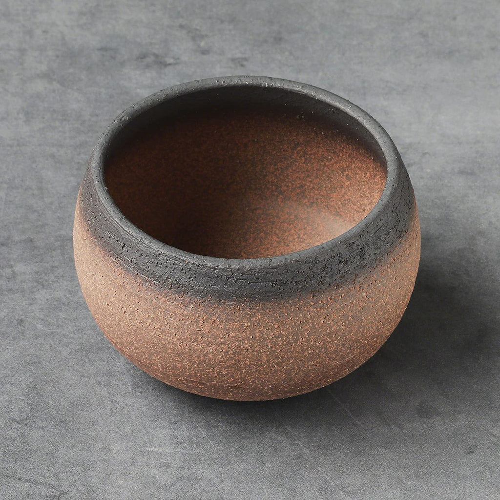 Banko Bonsai Pot 3.9in, Handmade Japanese Planter, Brown and Black