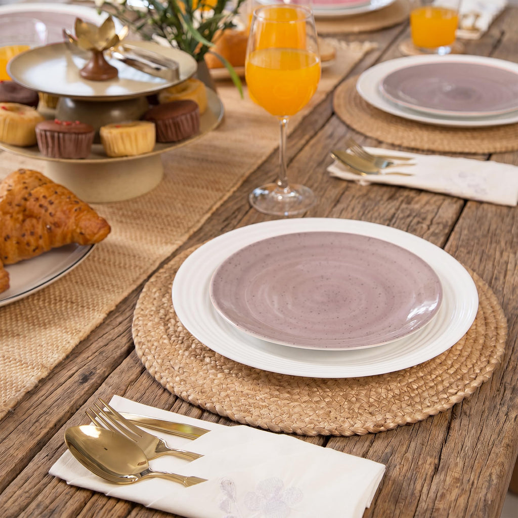 Round Jute Placemats, Set of 2, 13 Inch