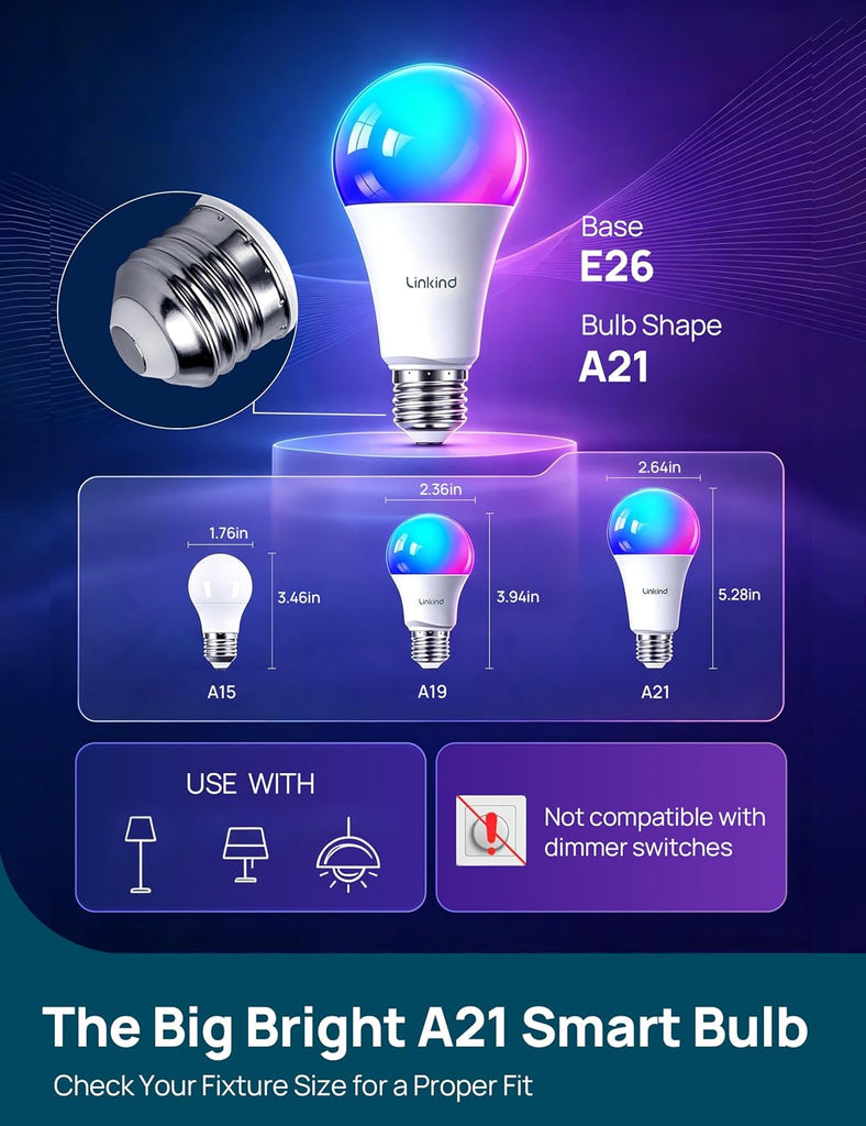 Matter Smart Bulbs 5GHz, Compatible with Alexa/Apple Home/Google