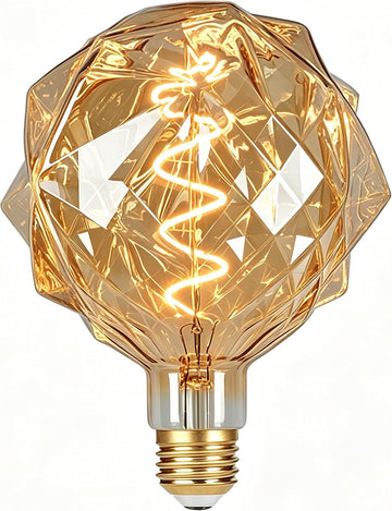G125 Large Decorative LED Edison Light Bulb,5W Irregular Amber Glass, E26