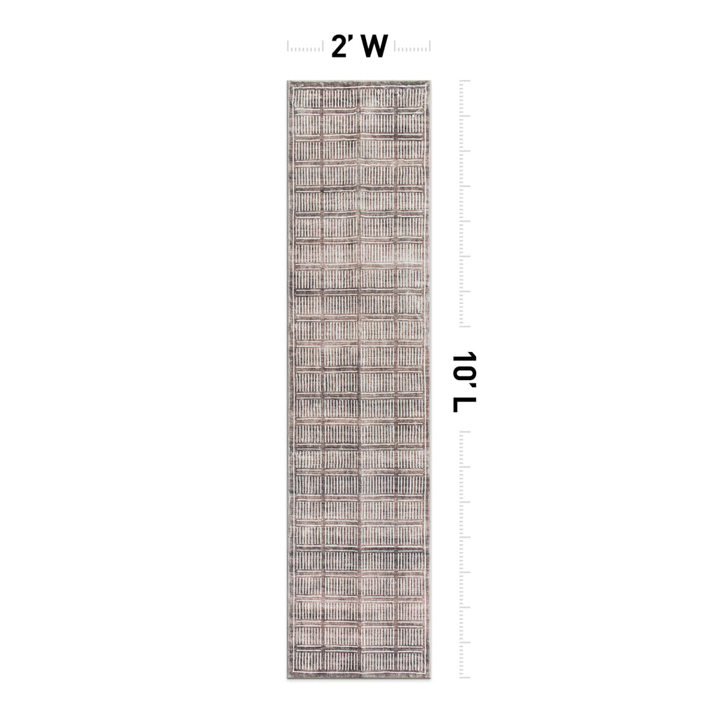 Bohemian Stripe Non-Slip Washable Lines Runner Rug Brown