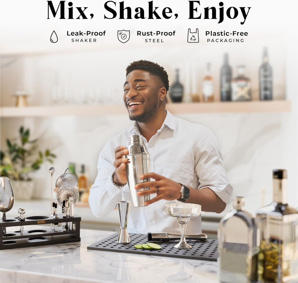Mixology Bartender Kit Bar Set | 16-Piece Cocktail Shaker Set | Martini Barware Mixing Tools Bartending | Incl. 35 - Set of 16