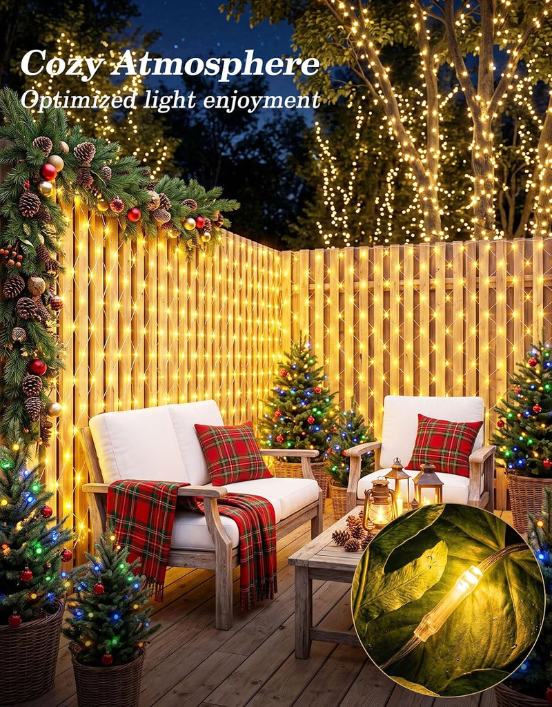 14.8x5FT Christmas Net Lights Outdoor Plug in with 8 Modes