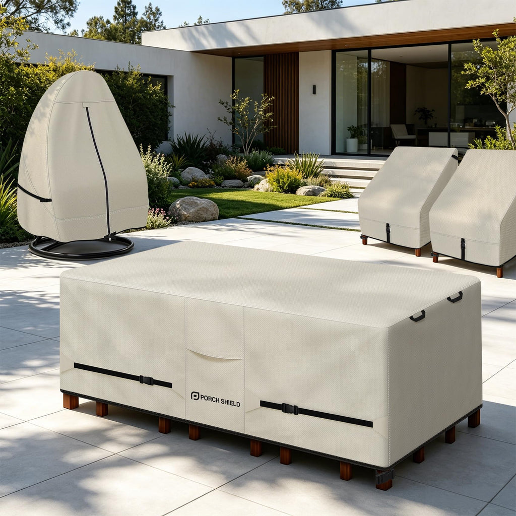 Waterproof Rectangular Patio Table Cover 108 x 70 inch, Beige