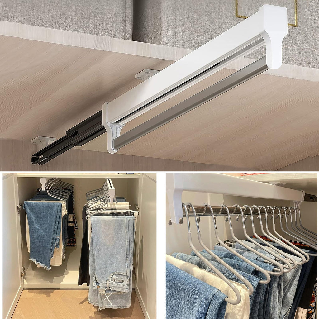 Valet Rod for Closet Pull Out, Heavy Duty Pants Rack 15.7inch