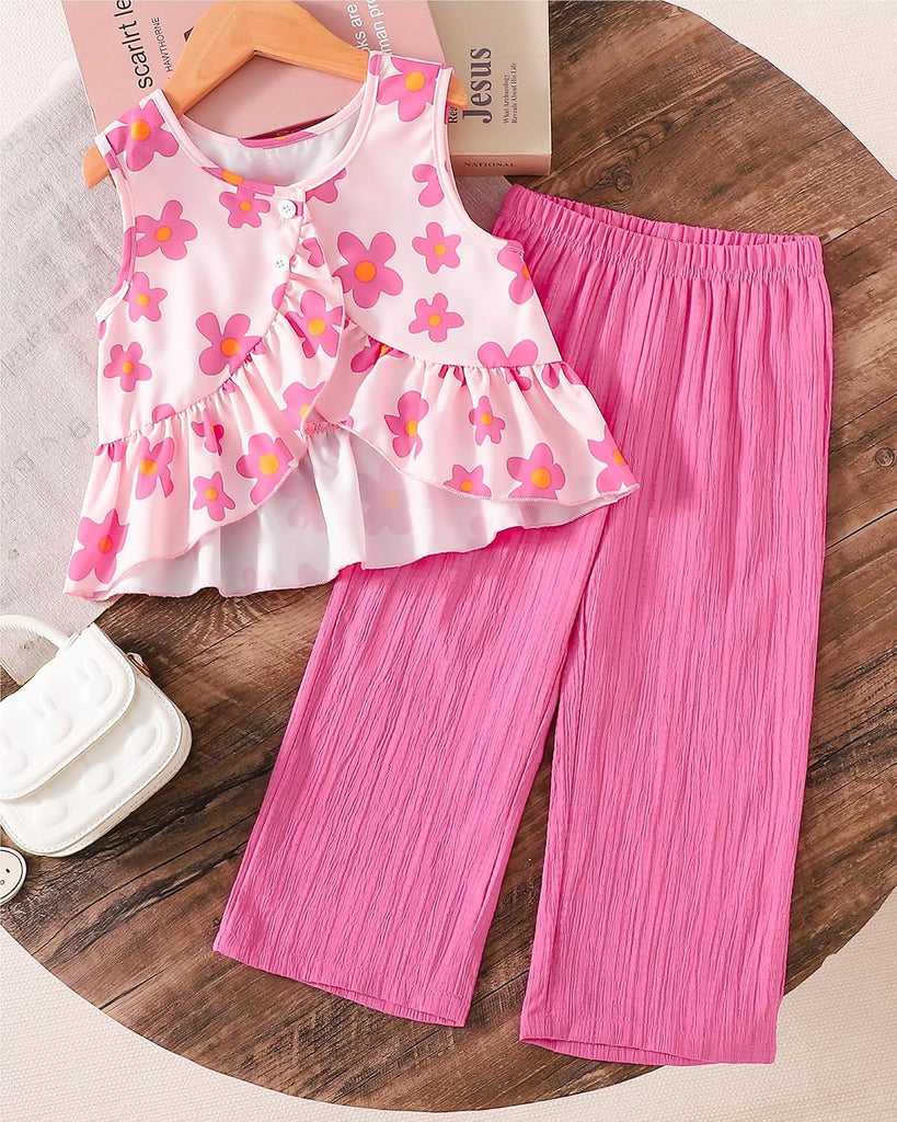 Toddler Girl Clothes Baby Girl Clothing Summer Outfit Little Matching Sleeveless Top Long Pants Set 2Pcs