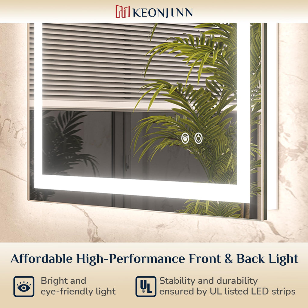 84x32 Inch LED Bathroom Mirror with Light, Effortless Installation