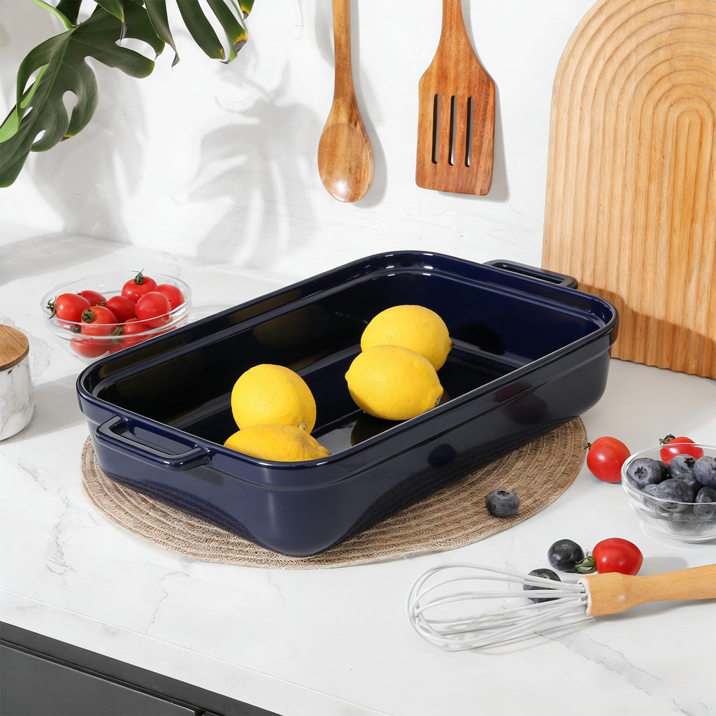 5.5 Quart Casserole Dish, Large Baking Dish Cookware, 14.7x10 Inch Deep Lasagna Pan for Oven, Ceramic Bakeware for