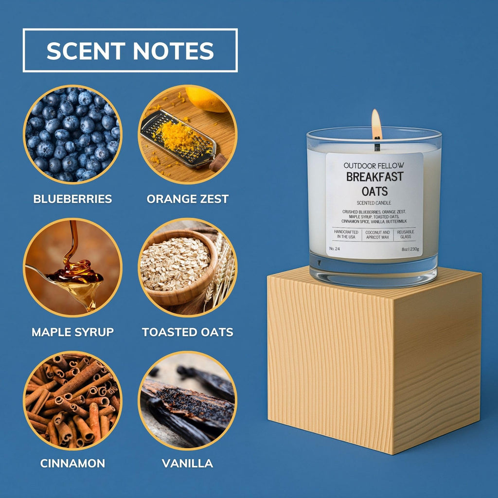 Breakfast Oats Scented Candle, Vanilla Maple Blueberry Candle, Luxury Coconut Apricot Wax Candle, Strong Scent, Non