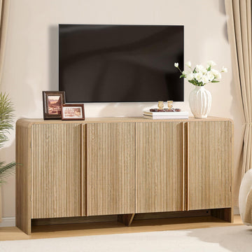 63" Modern Fluted TV Stand with Storage