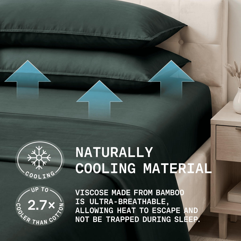 Sheets Set King Size - Silky Soft & Cooling - Dark Gray