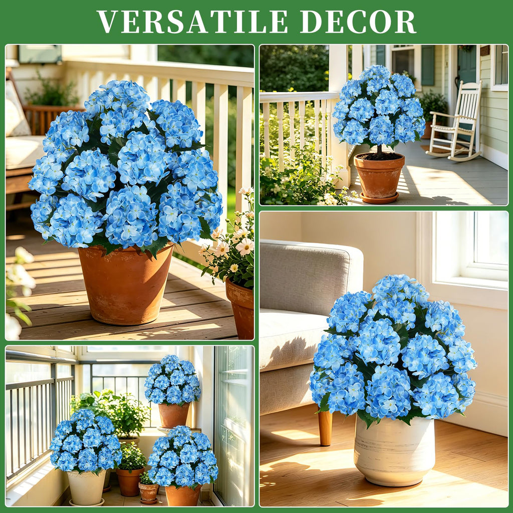 2 Pack 33" Artificial Topiary Ball Trees with Blue