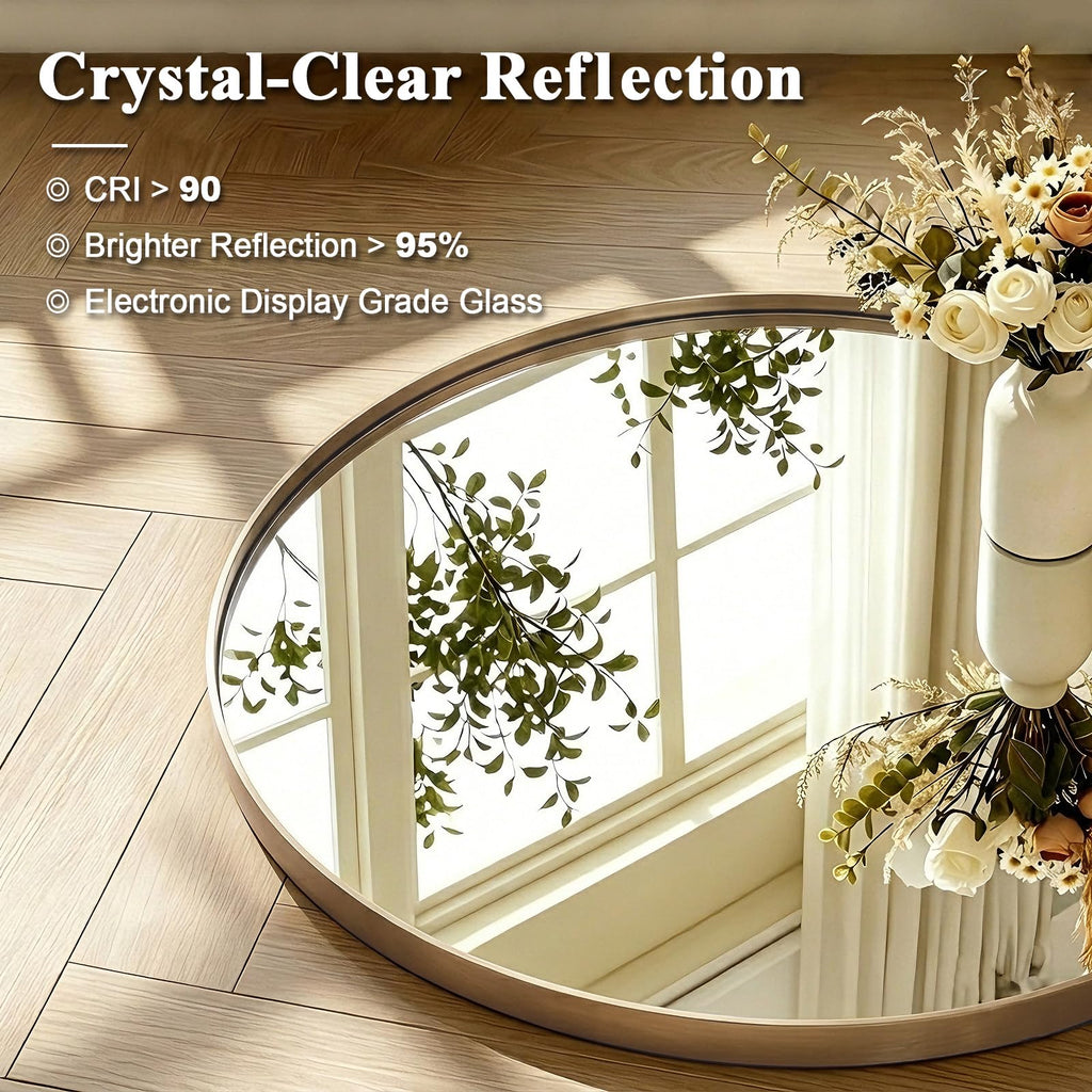 Champagne Bronze Mirrors, Large Round Mirror, 40 Inch