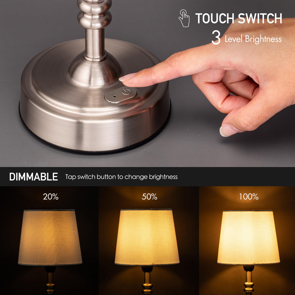 Seraph mini - Cordless LED Table Lamp with Dimmer, Built-in Rechargeable Battery, 3-Level Brightness, Patio Table