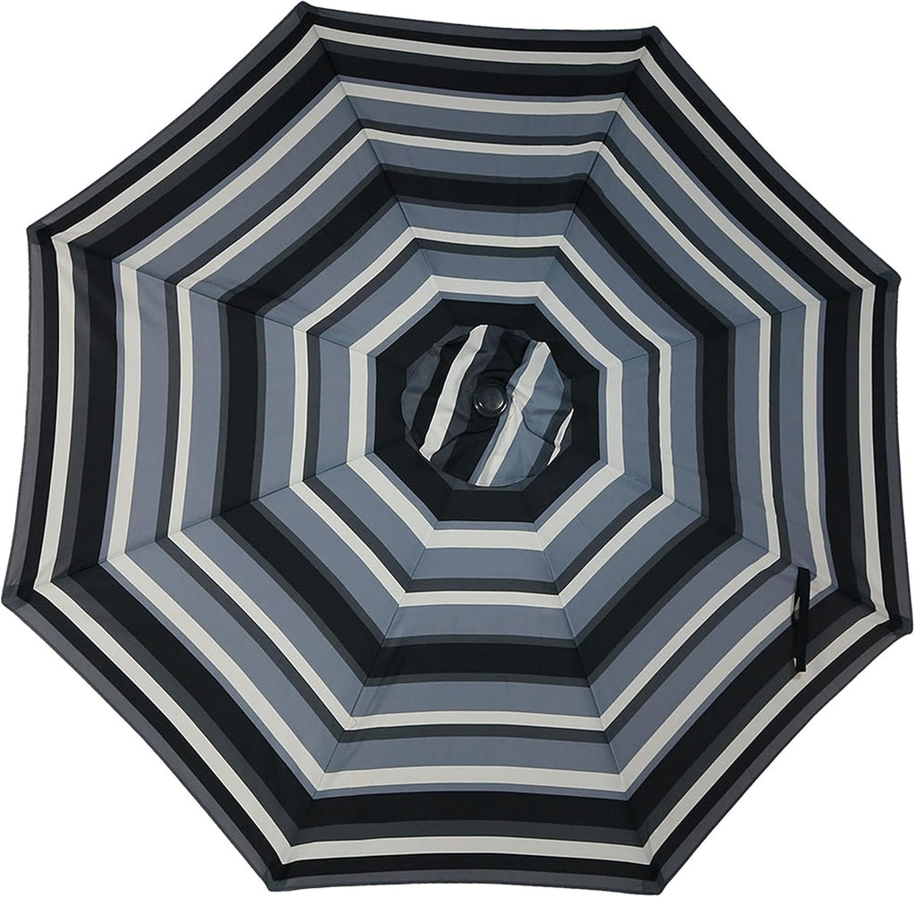 Outdoor Patio Umbrella - Polyester Table Market Umbrella with Push-Button Tilt and Crank - 8 Sturdy Ribs