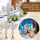 8 Pcs 5 Arm Crystal Candelabra Centerpieces for Table 27 Inch Retro Victorian Crystal Candle Holders Bowl Table