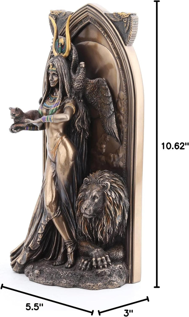 10 5/8 Inch The Priestess Egyptian Goddess Resin Statue Bronze Finish