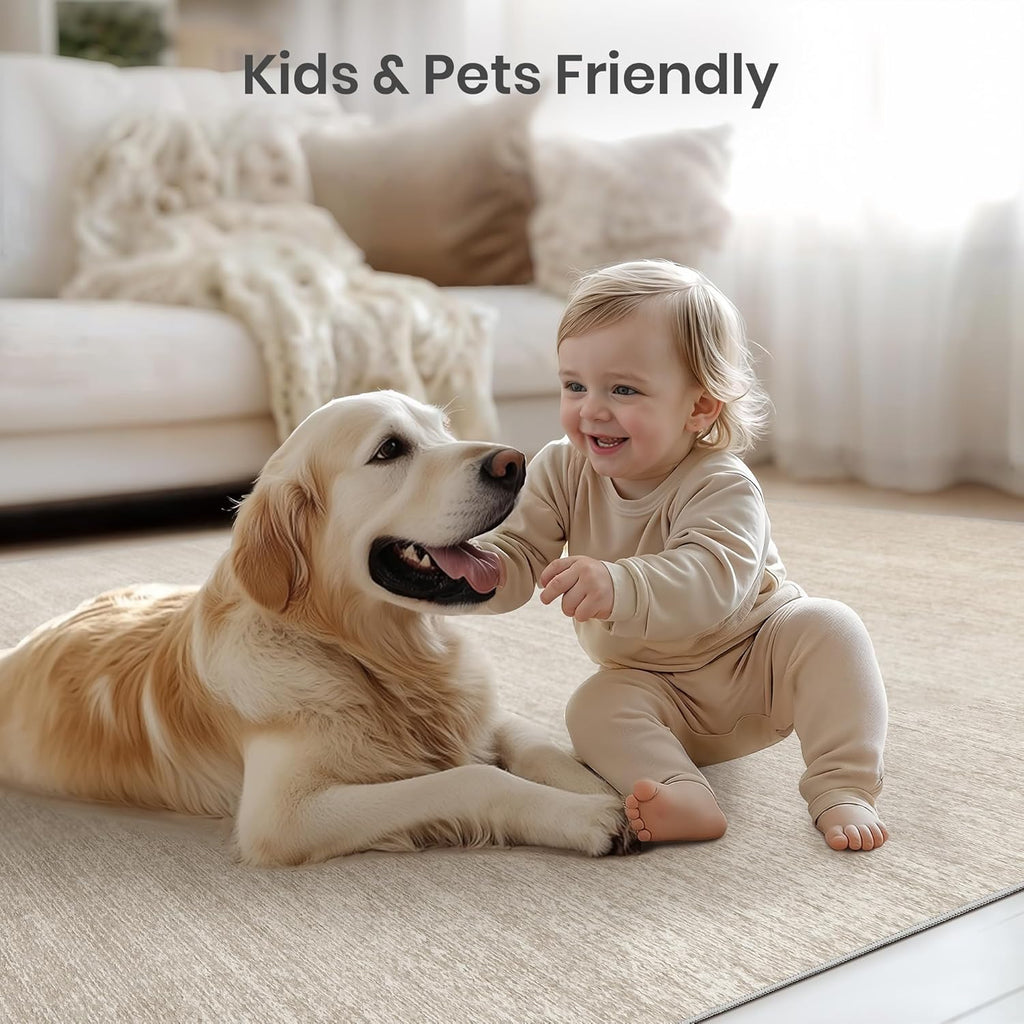 Washable Rugs 5x7 - Stain Resistant 5x7 Area Rugs for Living Room, Non Slip Backing Printed Rugs for Bedroom, Folable