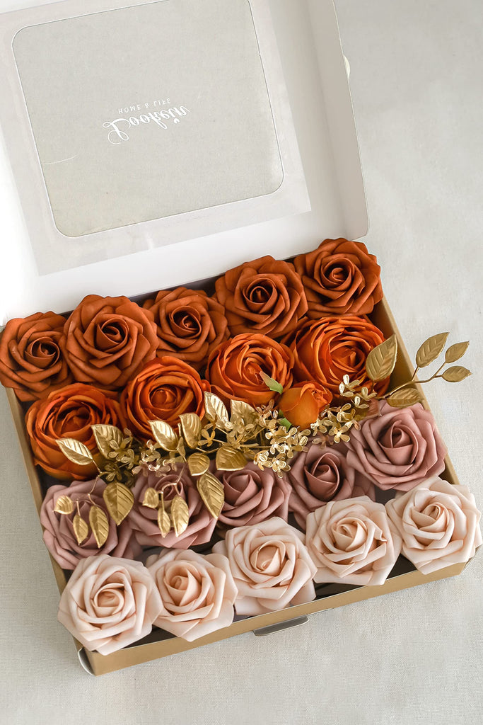 Artificial Flowers Box Set 5 Style Flowers for DIY Wedding Decoration Bouquet Table Centerpieces Aisle Arch Flower