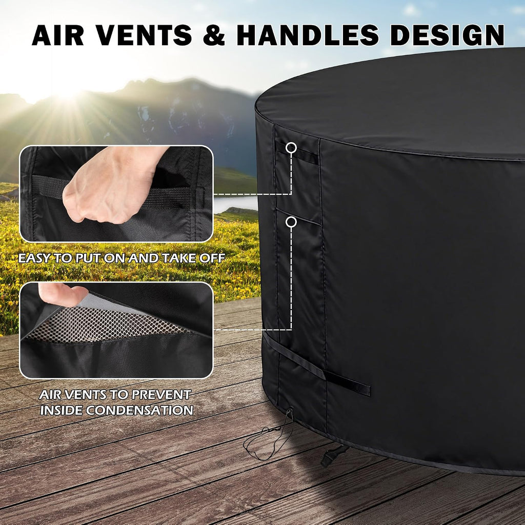 Round Patio Furniture Cover 84" Dia x 44" H Waterproof, Outdoor Round Table Cover for Tall Bar Height Table and