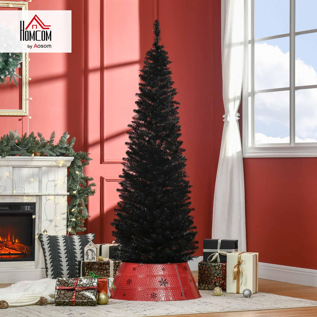 6' Artificial Pencil Christmas Tree 390 Realistic Branch Tips Black