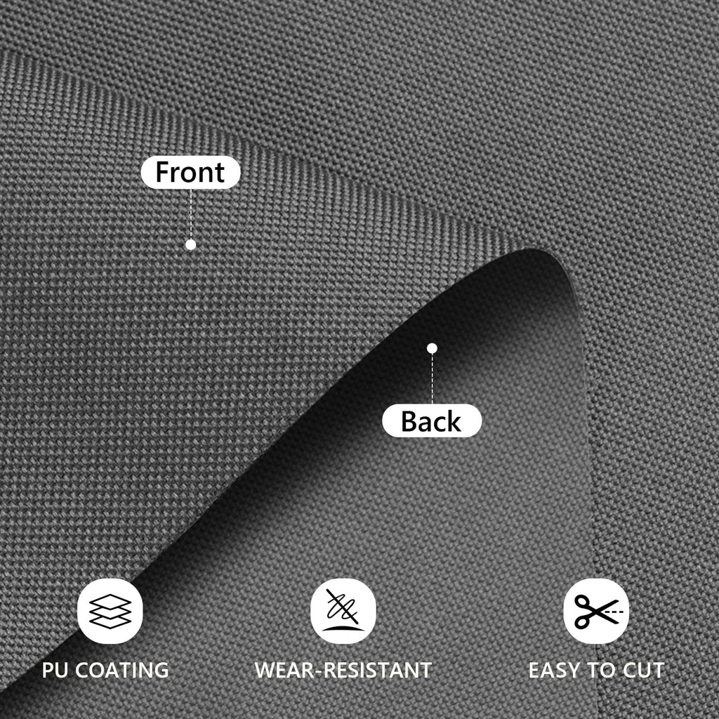 Waterproof Canvas Fabric by The Yard 600D Upholstery 12 Yard Gray