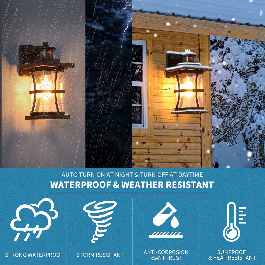 Motion Sensor Outdoor Wall Lights Fixture, Advanced Dusk to Dawn Exterior Lighting, Outside Light, Garage, Anti-Rust