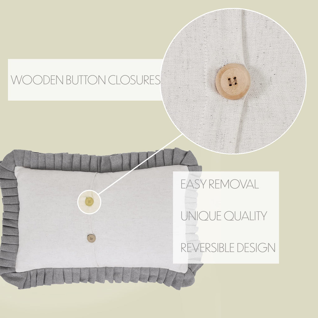Embroidered Bee, Farmhouse Throw Pillow, Honey Bees, Grey & Yellow, 14x23