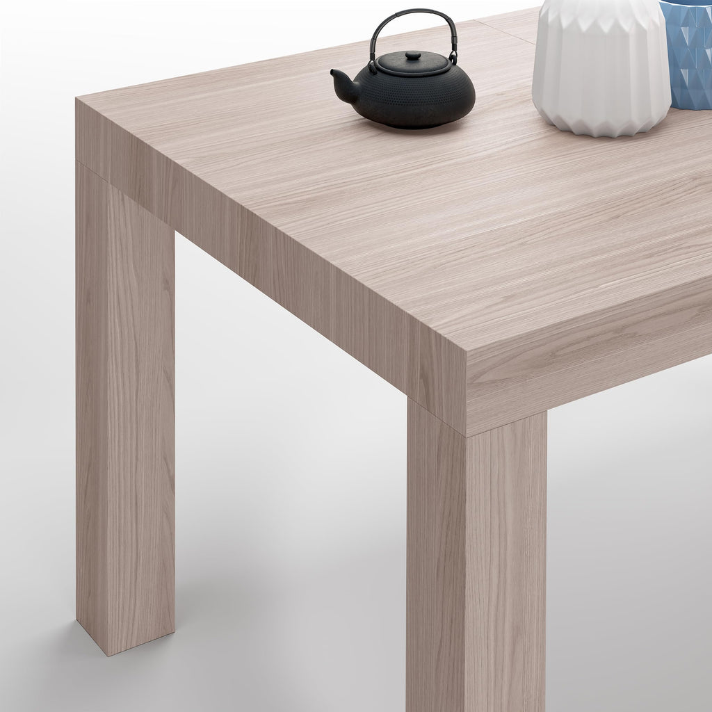 First Extendable Table, 47.2(78.7) x31.5 in, Pearled Elm, for 6-8 People, Expandable Dining Table, Italian Furniture