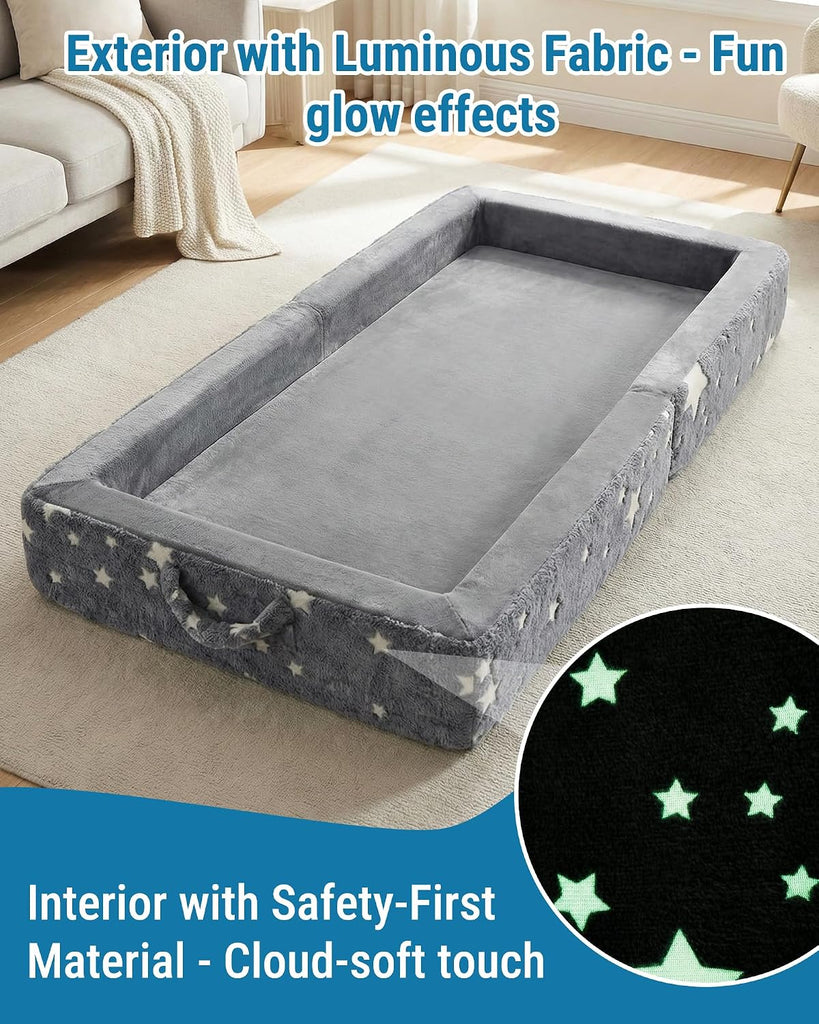 Toddler Floor Bed, Foldable Travel Bed Glow-in-the-Dark