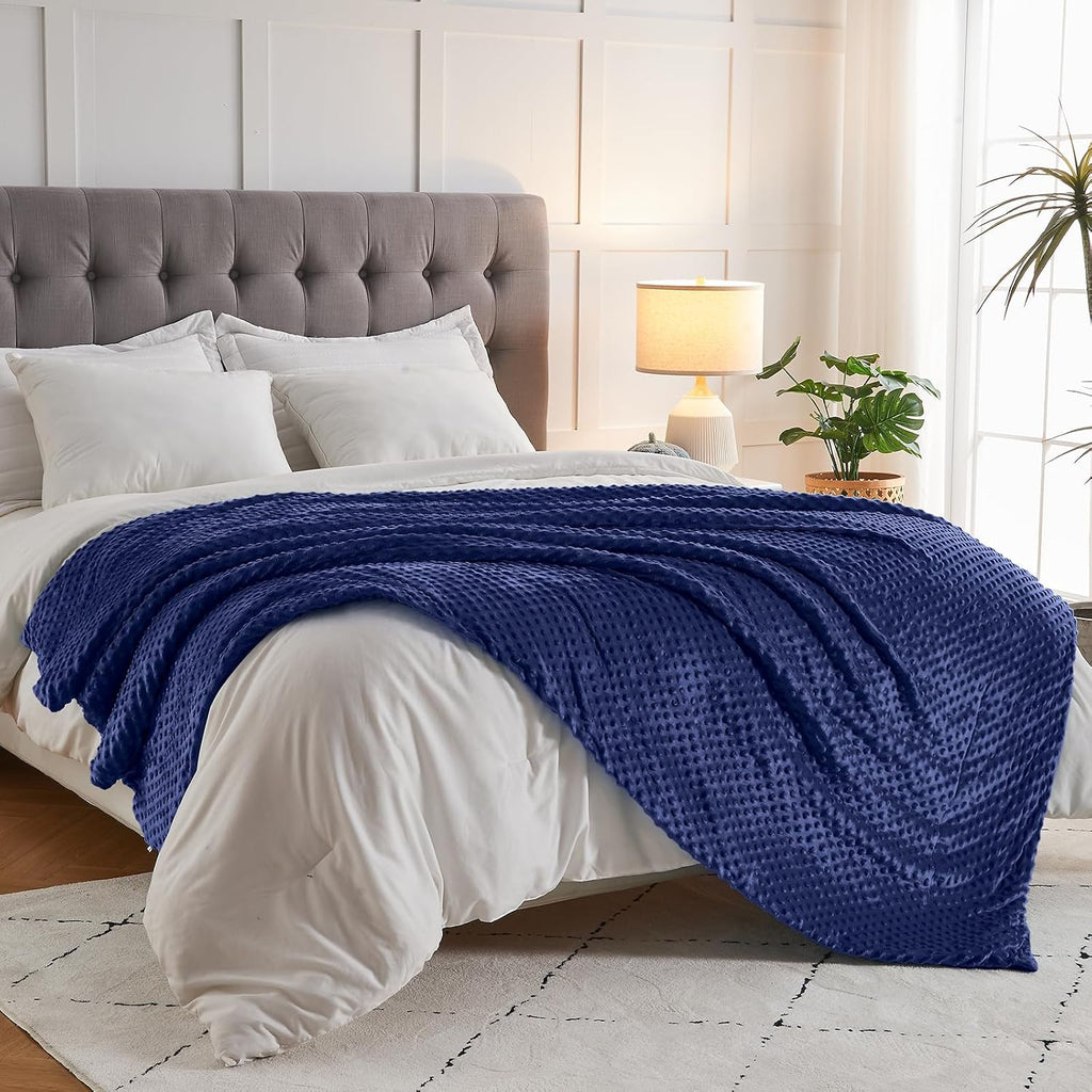 Weighted Blanket Queen Size Heavy Blanket Removable Soft Blue Blankets Microfiber Washable Heated Weighted Throw