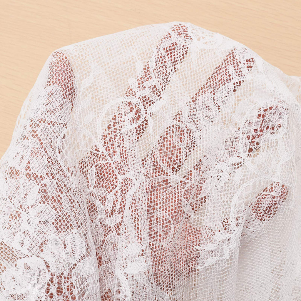 2 Pack 60 x 120 Inch White Lace Rustic Table Cloths Vintage