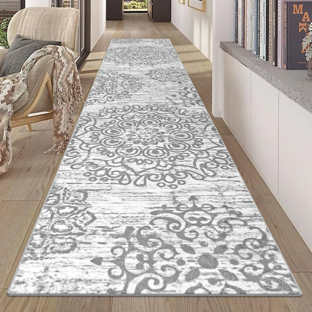 Hallway Runner Rug 2'x10' Washable Vintage Distressed Area Rugs Non Slip Laundry Rug Runner Boho Flo