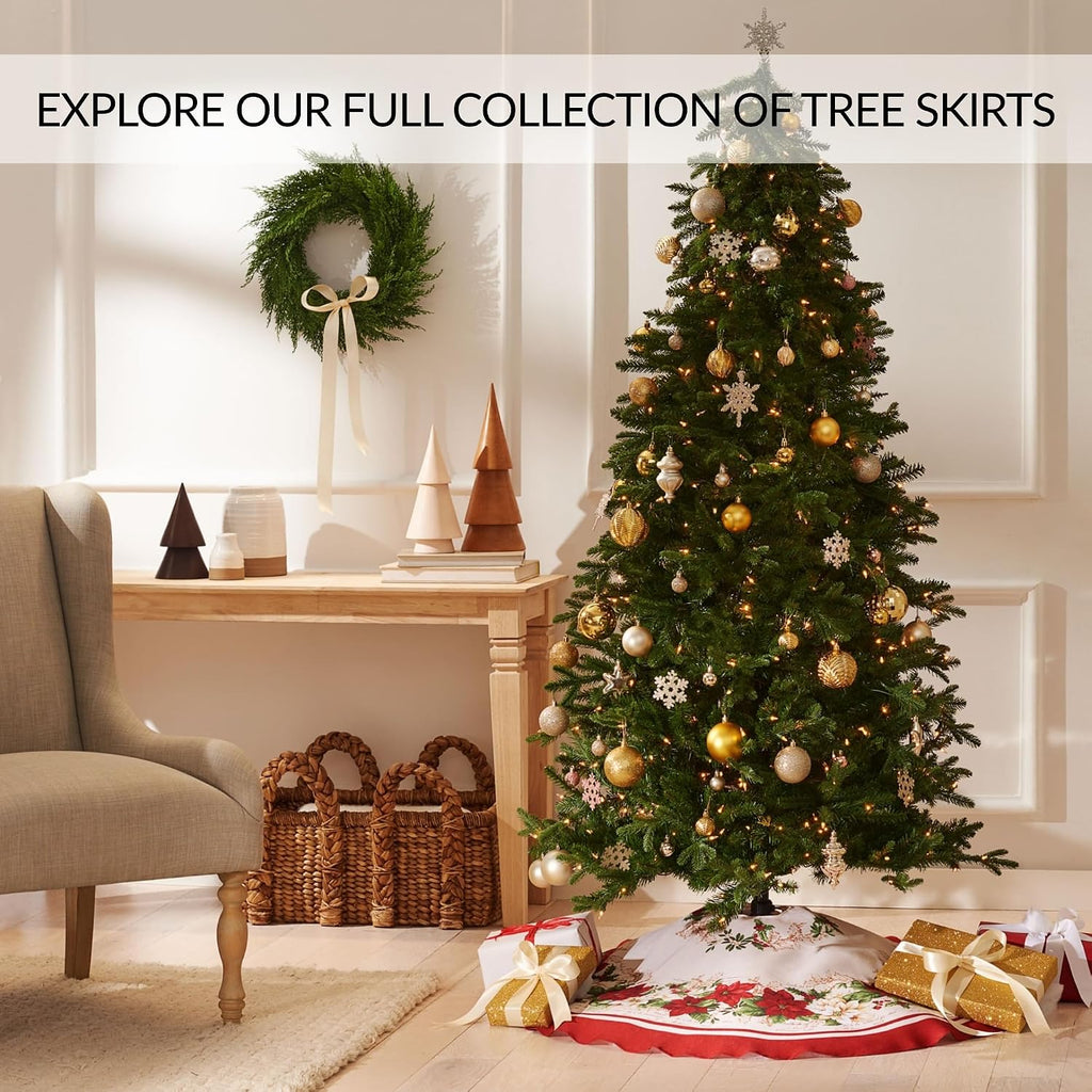 Stowe Tartan Plaid Tree Skirt, Red - 48" W x 48" L