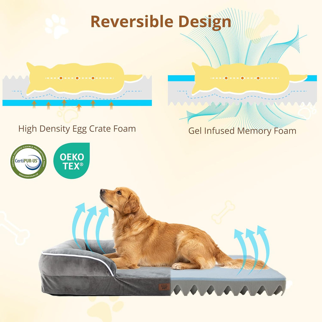 Orthopedic Large Dog Bed, Waterproof Washable L Pet Bed