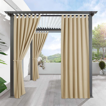 Outdoor Curtains Waterproof Block Sunlight Privacy | Shaded & Privacy Space for Porch Pergola Gazebo Canaba, Thermal